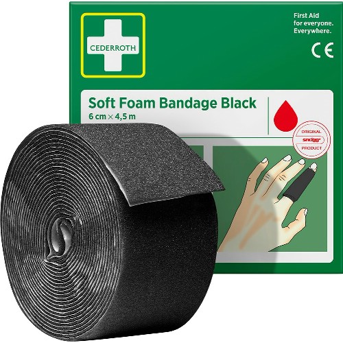Fingerförband CEDERROTH Soft Foam Bandage Svart